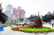 M�sto Kunming. L�kadlo na zahradn� Expo. ��na.