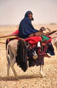 Tuaregov� na cest� za nov�m obydl�m. Pou�� Sahara. Mali.