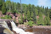 Vodop�dy Goosberry, North Shore, Minnesota. Spojen� st�ty americk�.