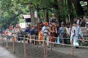 Tsurugaoka Hachiman-gu Shrine Reitaisai (Ka�doro�n� Festival) svatyn� Tsurugaoka Hachiman-gu. Tento den se kon� Yabusame - tradi�n� japonsk� lukost�elba z kon�. M�sto Kamakura. Japonsko.