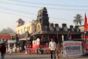 Chr�m Pazhavangadi Ganapathy temple, Thiruvananthapuram (Trivandrum). Je to jeden z nejd�le�it�j��ch chr�m� Lorda Ganeshe v Kerale. Indie.