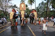 Thaipooya Mahotsavam Festival. P�ich�z� dal�� proces�. Thrissur, Kerala. Indie.