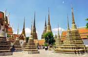 Komplex chr�mu s le��c�m Buddhou Wat Pho. Bangkok. Thajsko.